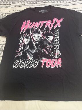 Target Black 'HUNTRIX World Tour' Graphic Tee with Pink & White Print